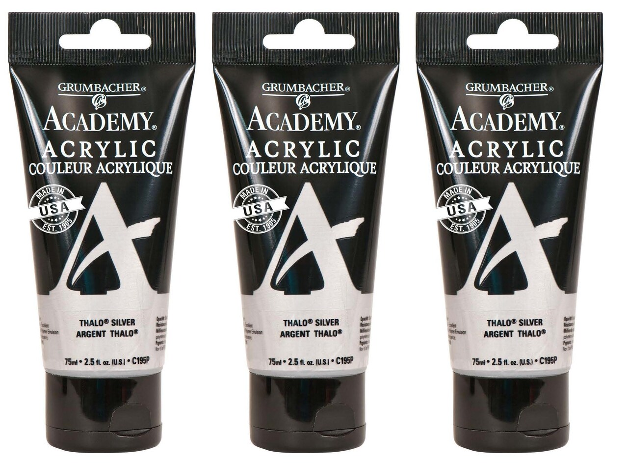 Grumbacher Academy® Acrylic Box of 3 - Metallic Color Family, 75ml